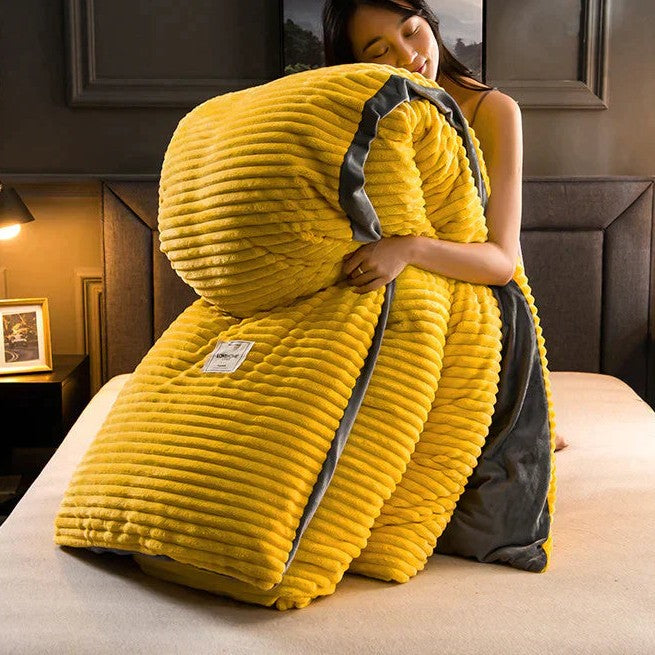 Fleece Dekbedovertrek met Ribbelstructuur Fluweelzacht en Warm Winterdekbedovertrek Los of met Kussenslopen voor Eenpersoons en Tweepersoons Bed