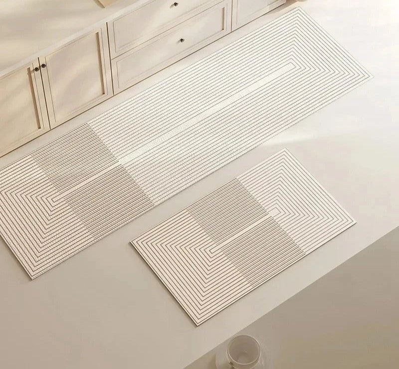 Antislip Keukenmat Absorberend | Keukenloper met Modern Lijnenpatroon voor Aanrecht en Kookeiland | Slijtvaste Mat voor Keuken