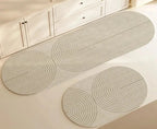 Antislip Keukenmat Absorberend | Keukenloper met Modern Lijnenpatroon voor Aanrecht en Kookeiland | Slijtvaste Mat voor Keuken