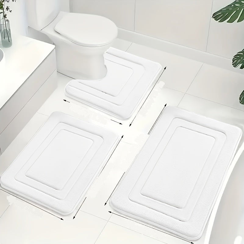 Memory Foam Badmatset met Toiletmat | Zachte Antislip Badmatten Absorberend en Machinewasbaar voor Badkamer en Toilet