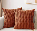 Ribfluwelen Kussenhoes met Rits Zachte Sierkussenhoes met Streepstructuur in Boho Stijl voor Bank | Bed en Fauteuil