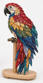 Patchwork Knutselpakket Vogel | Gelaagde Stoffen Decoratievogel Maken zonder Naaien met Voorgesneden Genummerde Stofjes en Handleiding