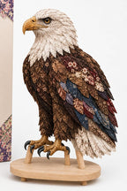 Patchwork Knutselpakket Vogel | Gelaagde Stoffen Decoratievogel Maken zonder Naaien met Voorgesneden Genummerde Stofjes en Handleiding