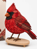 Patchwork Knutselpakket Vogel | Gelaagde Stoffen Decoratievogel Maken zonder Naaien met Voorgesneden Genummerde Stofjes en Handleiding