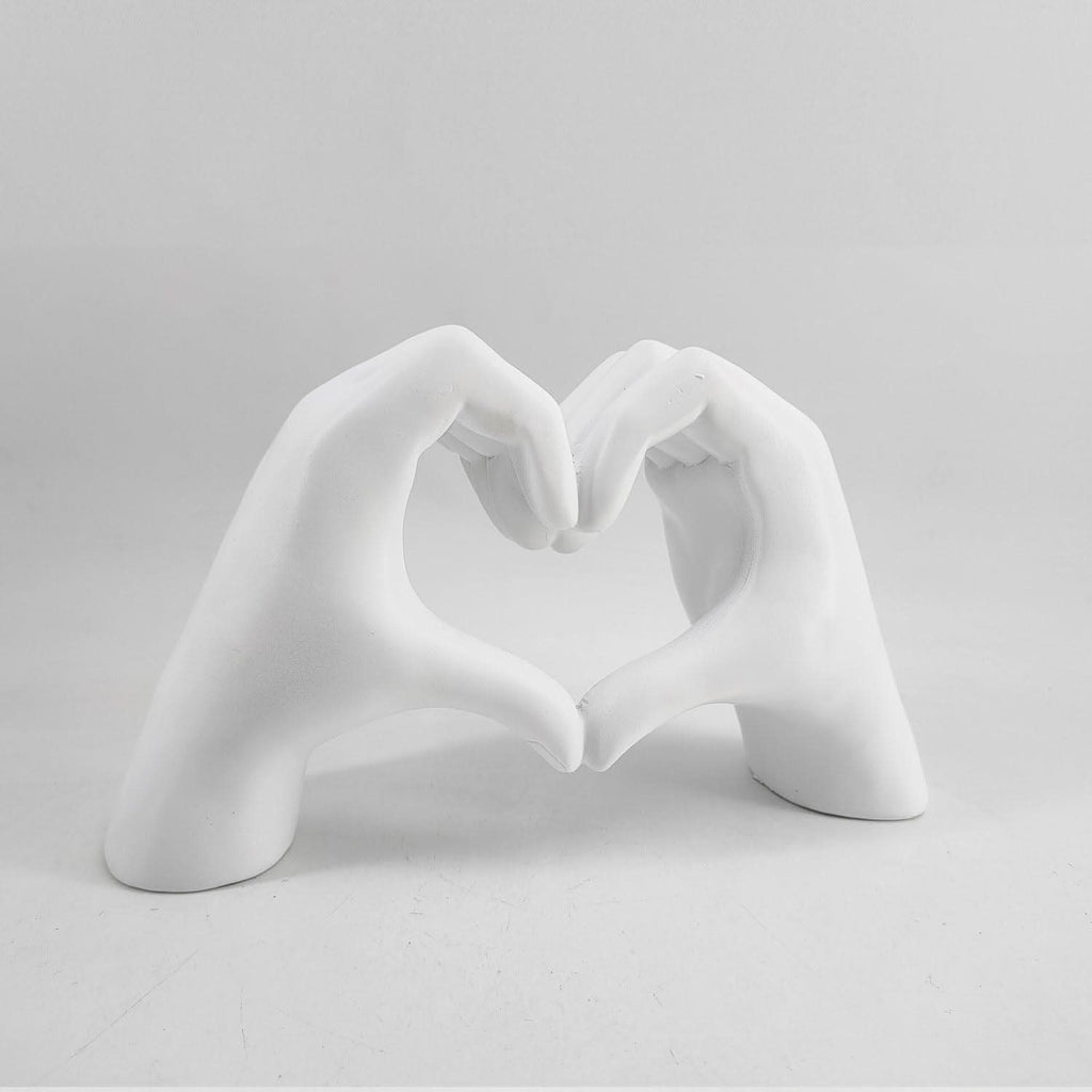 Beeldje Handen in Hartvorm Decoratief Liefdesbeeld van Polyresin Moderne Woondecoratie voor Kast | Dressoir en Slaapkamer