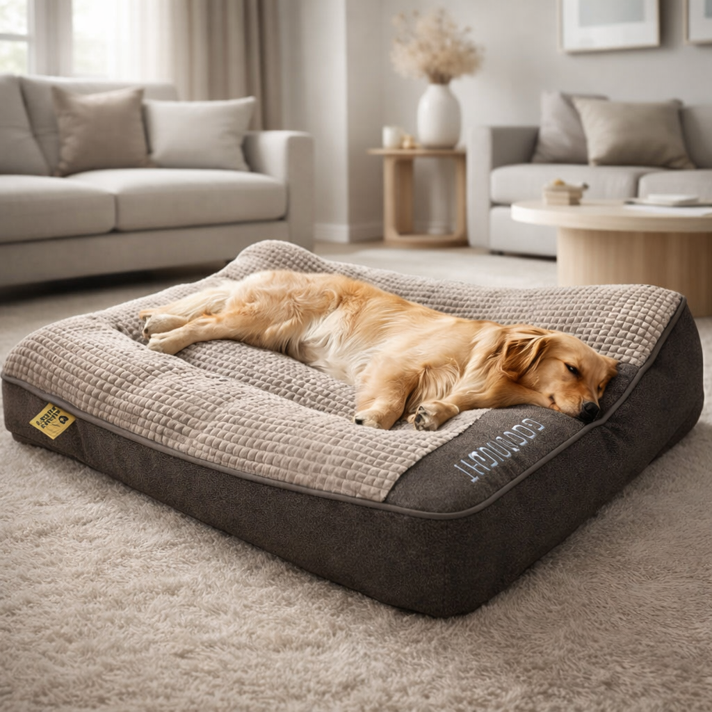 Hondenkussen met Hoofdsteun en Verhoogde Rand | Groot Hondenbed van Zacht Fluweel met Afneembare Wasbare Hoes voor Middelgrote en Grote Honden