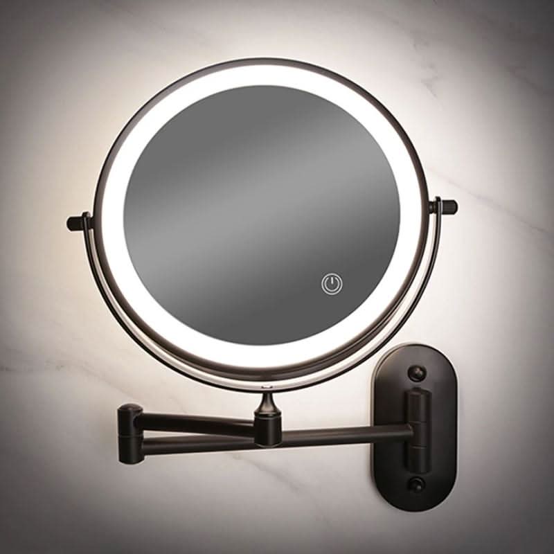 LED Make-Up Spiegel met Vergroting Uitschuifbare Wand Scheerspiegel met Dimbare Verlichting en Oplaadbare Accu voor Badkamer | Slaapkamer