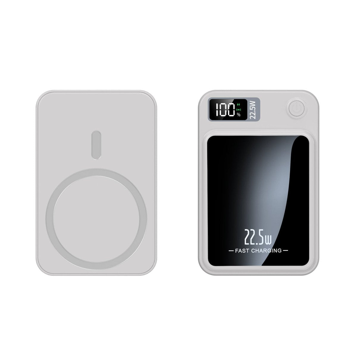 Dunne Magnetische Powerbank met Display | Draadloze Powerbank voor Smartphone | Compacte Externe Batterij voor Onderweg