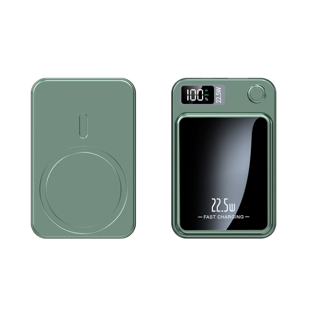 Dunne Magnetische Powerbank met Display | Draadloze Powerbank voor Smartphone | Compacte Externe Batterij voor Onderweg