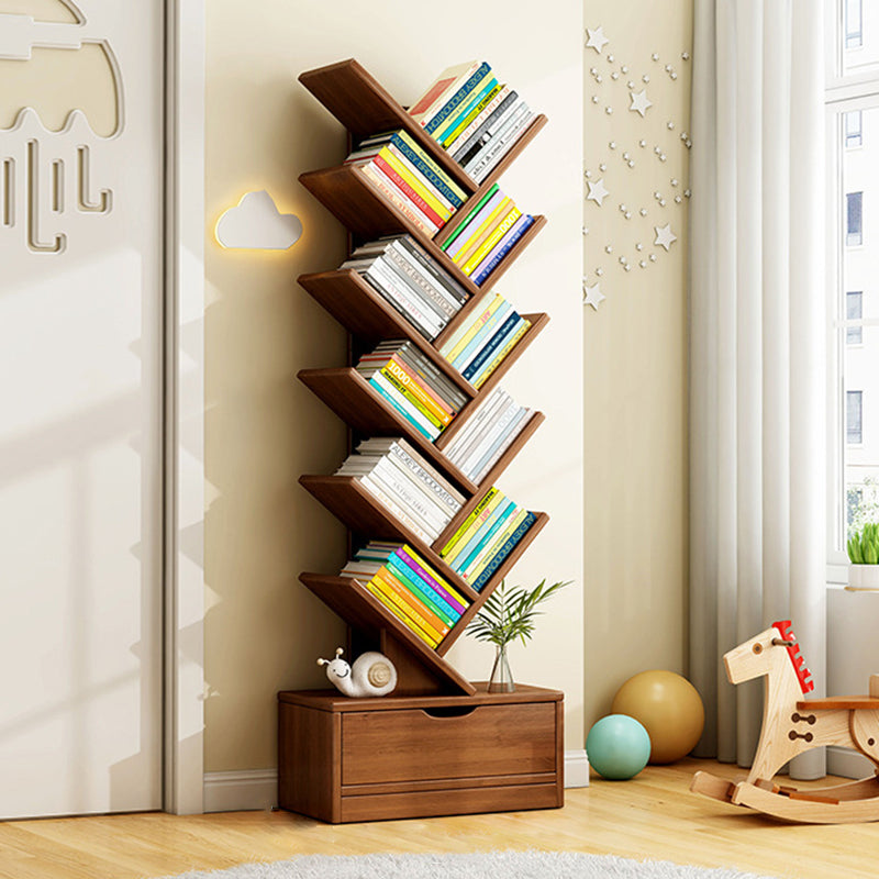 Boomvormige Boekenkast Smal Staand Boekenrek met Opbergkastje Hoge Boekenplank voor Woonkamer | Kinderkamer en Thuiskantoor