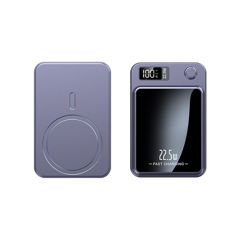 Dunne Magnetische Powerbank met Display | Draadloze Powerbank voor Smartphone | Compacte Externe Batterij voor Onderweg