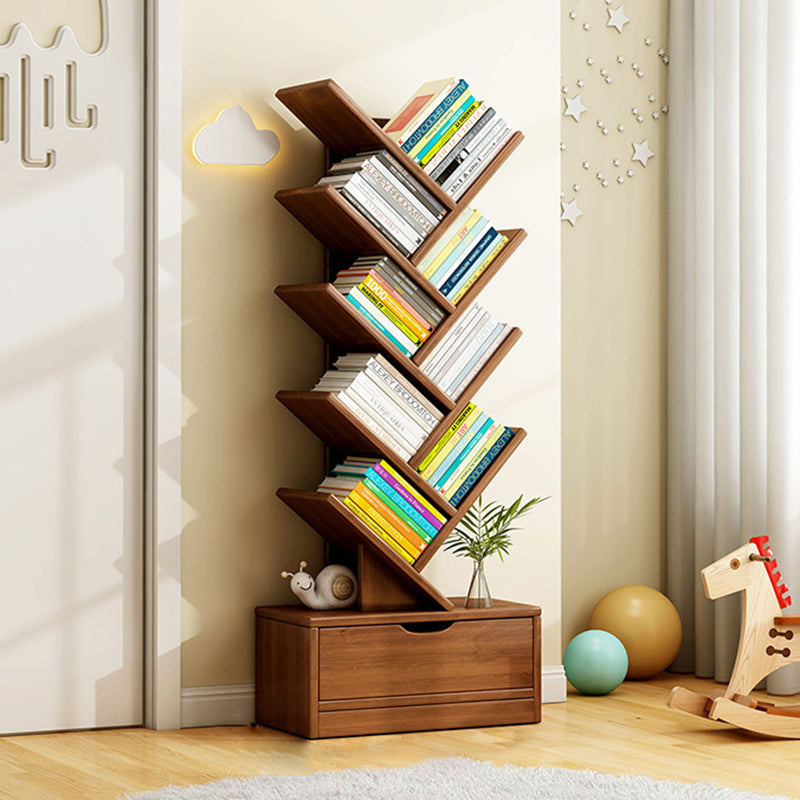 Boomvormige Boekenkast Smal Staand Boekenrek met Opbergkastje Hoge Boekenplank voor Woonkamer | Kinderkamer en Thuiskantoor
