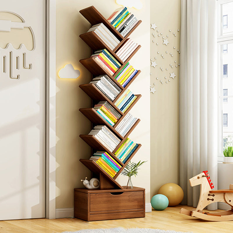 Boomvormige Boekenkast Smal Staand Boekenrek met Opbergkastje Hoge Boekenplank voor Woonkamer | Kinderkamer en Thuiskantoor