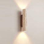 Japandi Travertijn Wandlamp LED met Licht naar Boven en Beneden Natuursteen Wandverlichting met Warme Gloed voor Hal | Slaapkamer en Woonkamer