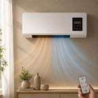 Wandventilator met Verwarming en Afstandsbediening Wandkachel en Ventilator in Eén met Timer voor Slaapkamer | Woonkamer en Kantoor