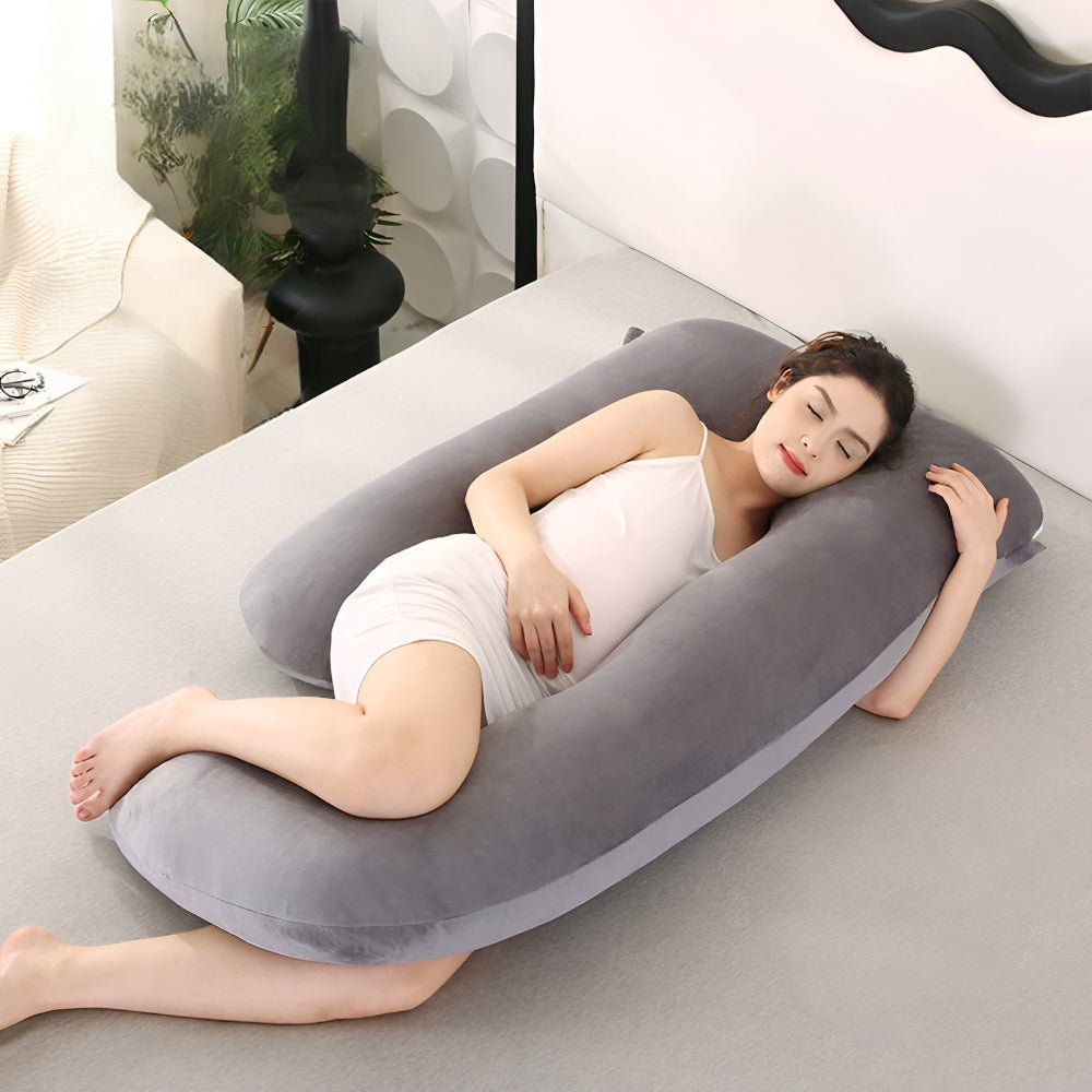 Zwangerschapskussen U Vorm | Groot Lichaamskussen voor Zijslapers met Afneembare Wasbare Hoes | Voedingskussen en Body Pillow voor Bed en Bank
