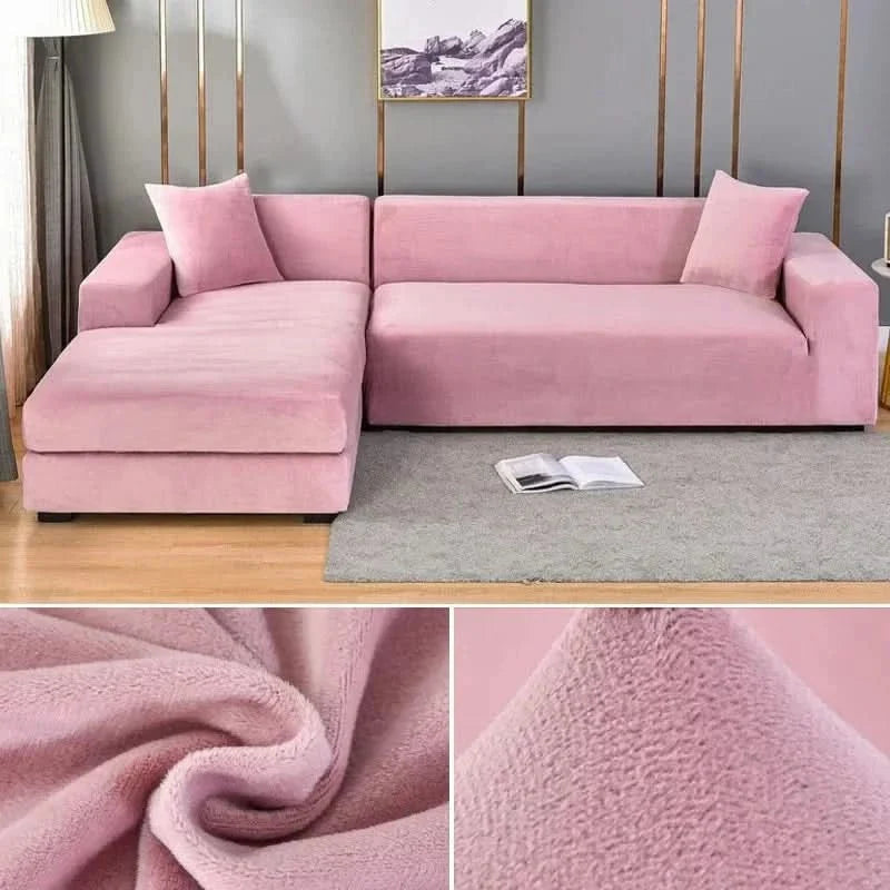 Fluwelen Stretch Bankhoes Elastische Sofahoes met Antislip Pasvorm Wasbaar voor Fauteuil | Tweezitsbank en Driezitsbank