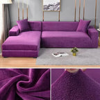 Fluwelen Stretch Bankhoes Elastische Sofahoes met Antislip Pasvorm Wasbaar voor Fauteuil | Tweezitsbank en Driezitsbank