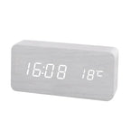 Houten Digitale Wekker met LED Display | Stille Wekker zonder Tikgeluid voor Nachtkastje Bureau en Slaapkamer