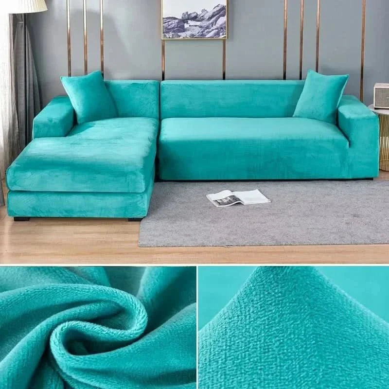Fluwelen Stretch Bankhoes Elastische Sofahoes met Antislip Pasvorm Wasbaar voor Fauteuil | Tweezitsbank en Driezitsbank