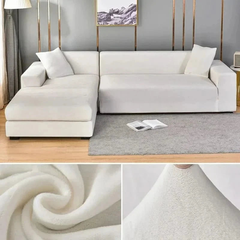 Fluwelen Stretch Bankhoes Elastische Sofahoes met Antislip Pasvorm Wasbaar voor Fauteuil | Tweezitsbank en Driezitsbank