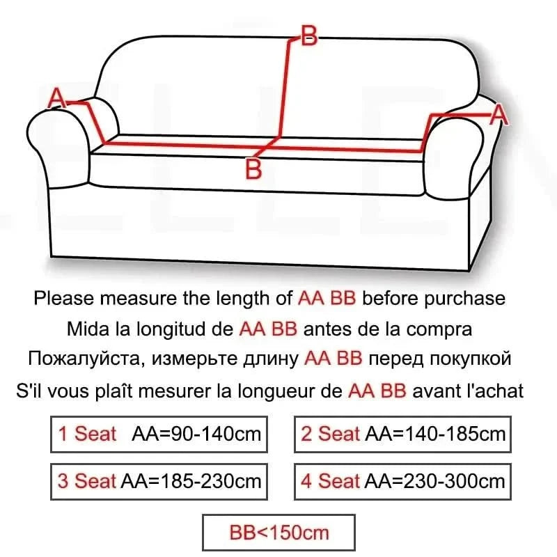 Fluwelen Stretch Bankhoes Elastische Sofahoes met Antislip Pasvorm Wasbaar voor Fauteuil | Tweezitsbank en Driezitsbank