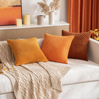 Ribfluwelen Kussenhoes met Rits Zachte Sierkussenhoes met Streepstructuur in Boho Stijl voor Bank | Bed en Fauteuil