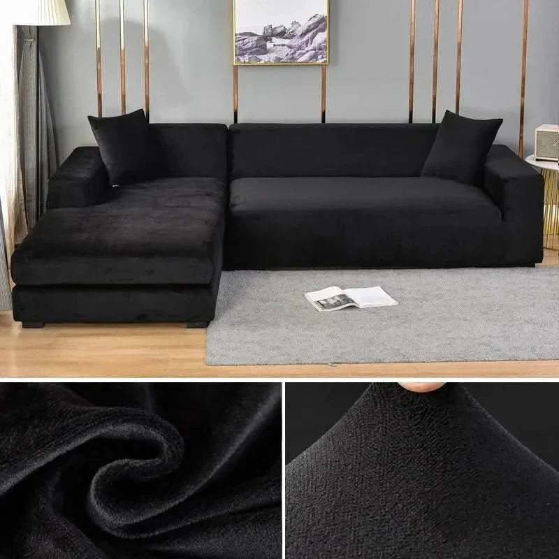 Fluwelen Stretch Bankhoes Elastische Sofahoes met Antislip Pasvorm Wasbaar voor Fauteuil | Tweezitsbank en Driezitsbank