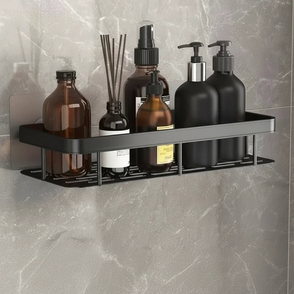 Zelfklevend Badkamerrek zonder Boren Doucherek van RVS Wandplank voor Shampoo en Verzorging | Badkamer Douche en Keuken