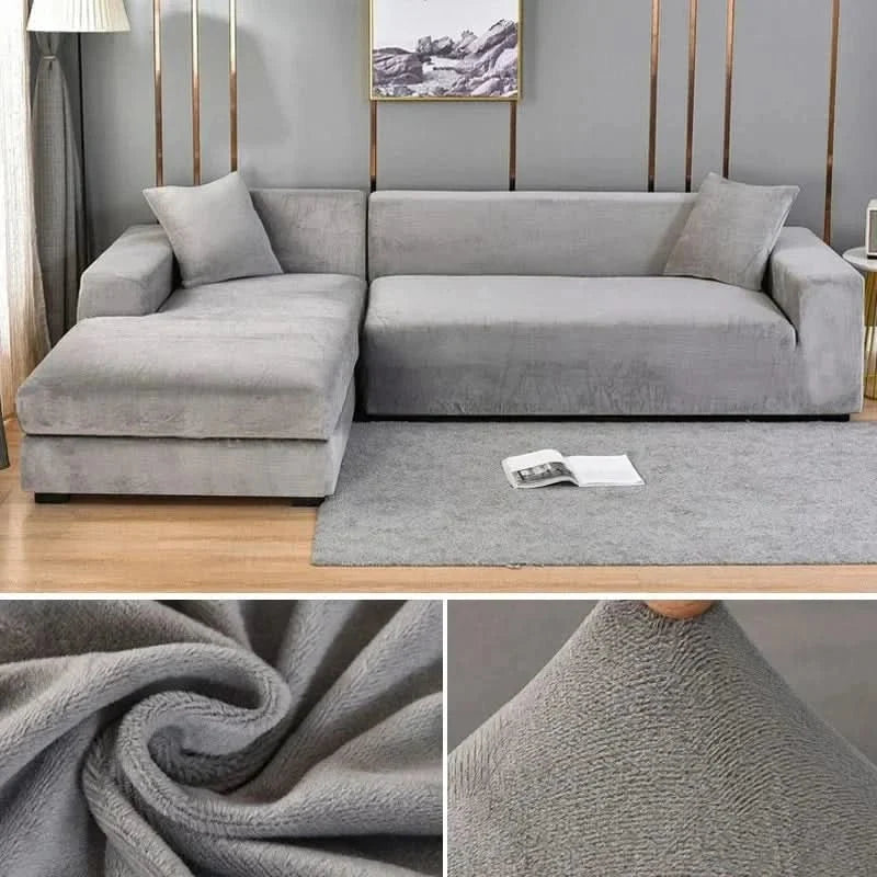 Fluwelen Stretch Bankhoes Elastische Sofahoes met Antislip Pasvorm Wasbaar voor Fauteuil | Tweezitsbank en Driezitsbank