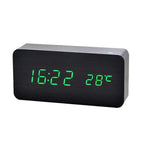 Houten Digitale Wekker met LED Display | Stille Wekker zonder Tikgeluid voor Nachtkastje Bureau en Slaapkamer