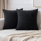 Ribfluwelen Kussenhoes met Rits Zachte Sierkussenhoes met Streepstructuur in Boho Stijl voor Bank | Bed en Fauteuil