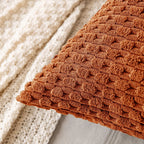 Ribfluwelen Kussenhoes met Rits Zachte Sierkussenhoes met Streepstructuur in Boho Stijl voor Bank | Bed en Fauteuil