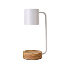 Kaarsenwarmer Lamp Dimbaar met Timer Tafellamp voor Geurkaarsen met Houten Voet en Metalen Kap GU10 voor Woonkamer | Slaapkamer