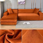 Fluwelen Stretch Bankhoes Elastische Sofahoes met Antislip Pasvorm Wasbaar voor Fauteuil | Tweezitsbank en Driezitsbank