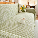Omkeerbare Bankhoes Extra Groot Wasbare Bankplaid met Franjes van Polyester en Katoen voor Bank met Hoge Rugleuning | Hoekbank en Zitbank
