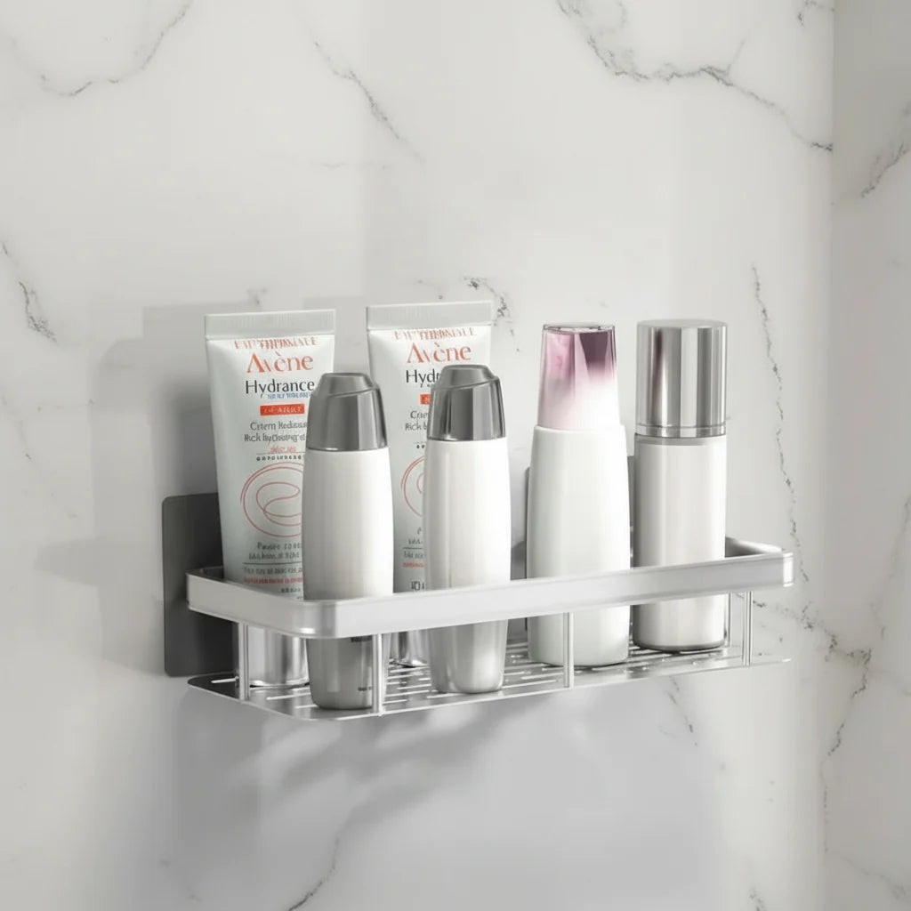 Zelfklevend Badkamerrek zonder Boren Doucherek van RVS Wandplank voor Shampoo en Verzorging | Badkamer Douche en Keuken