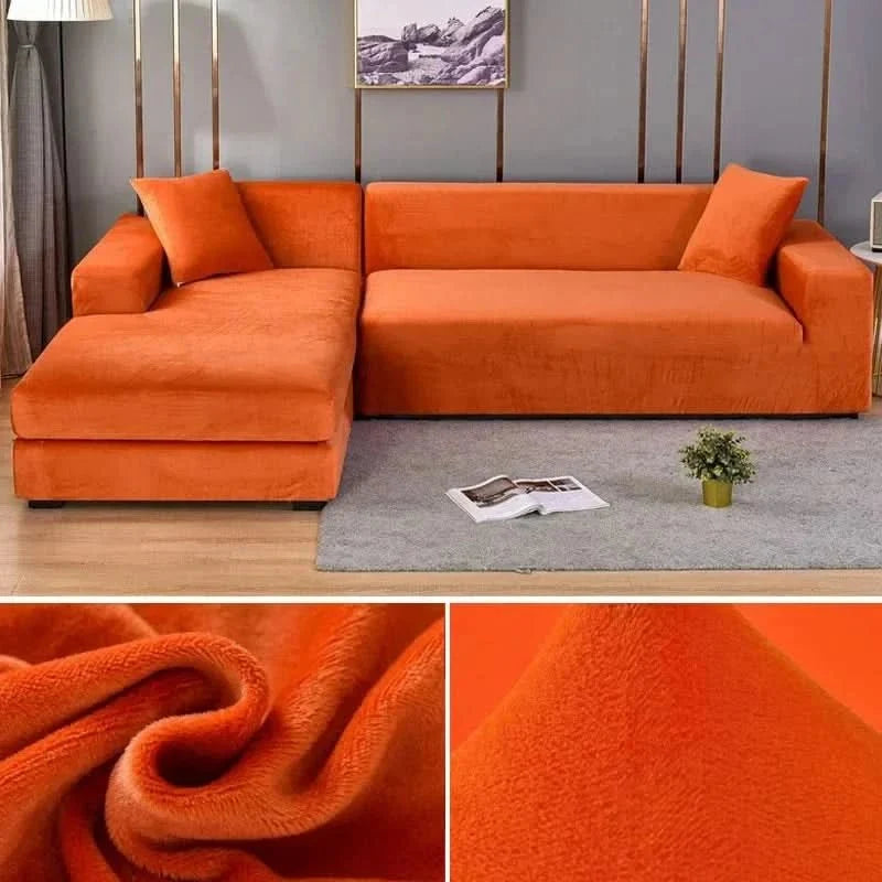 Fluwelen Stretch Bankhoes Elastische Sofahoes met Antislip Pasvorm Wasbaar voor Fauteuil | Tweezitsbank en Driezitsbank