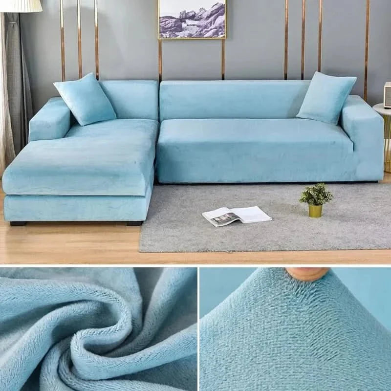 Fluwelen Stretch Bankhoes Elastische Sofahoes met Antislip Pasvorm Wasbaar voor Fauteuil | Tweezitsbank en Driezitsbank