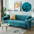 Fluwelen Stretch Bankhoes Elastische Sofahoes met Antislip Pasvorm Wasbaar voor Fauteuil | Tweezitsbank en Driezitsbank