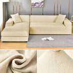 Fluwelen Stretch Bankhoes Elastische Sofahoes met Antislip Pasvorm Wasbaar voor Fauteuil | Tweezitsbank en Driezitsbank
