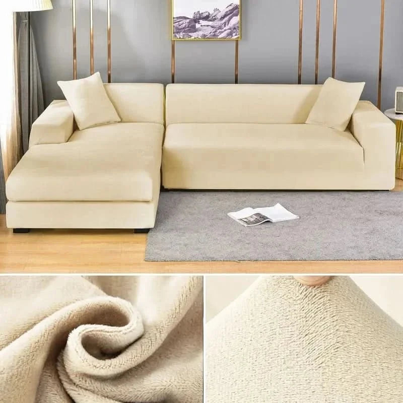 Fluwelen Stretch Bankhoes Elastische Sofahoes met Antislip Pasvorm Wasbaar voor Fauteuil | Tweezitsbank en Driezitsbank