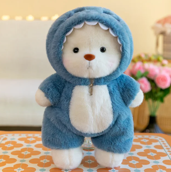 Pluche Teddybeer in Dierenpakje | Zachte Knuffelbeer met Capuchon voor Kinderen en Kinderkamer | Cadeau voor Verjaardag