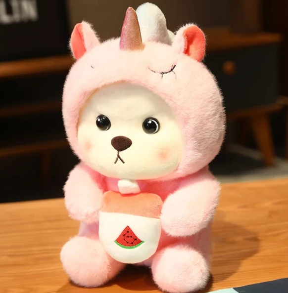 Pluche Teddybeer in Dierenpakje | Zachte Knuffelbeer met Capuchon voor Kinderen en Kinderkamer | Cadeau voor Verjaardag