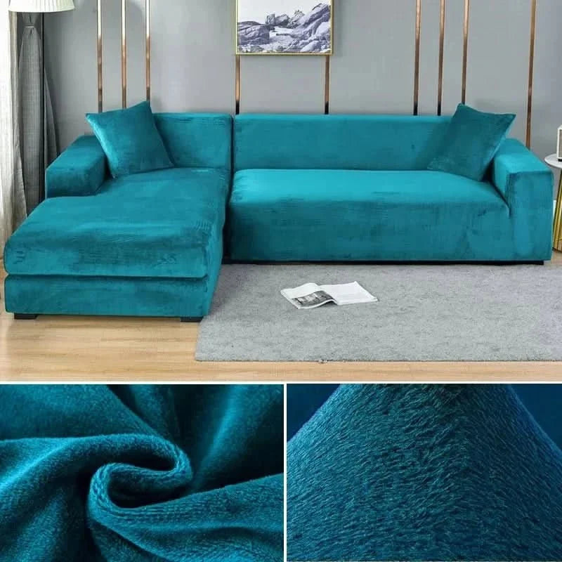 Fluwelen Stretch Bankhoes Elastische Sofahoes met Antislip Pasvorm Wasbaar voor Fauteuil | Tweezitsbank en Driezitsbank