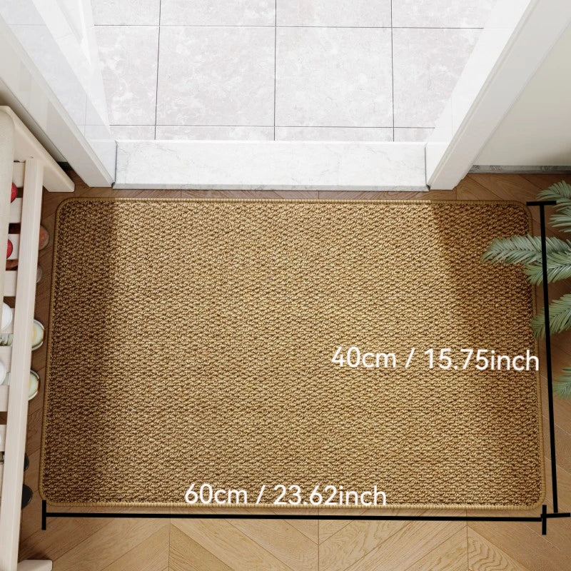 Deurmat Jute Look voor Binnen en Buiten | Antislip Schoonloopmat met Rubberen Onderkant | Slijtvaste Mat voor Voordeur Hal en Balkon