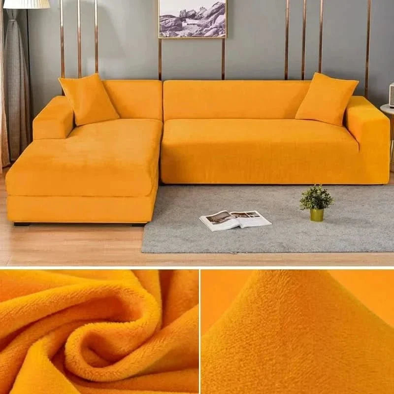 Fluwelen Stretch Bankhoes Elastische Sofahoes met Antislip Pasvorm Wasbaar voor Fauteuil | Tweezitsbank en Driezitsbank
