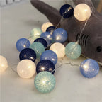 Katoenen Ballen Lichtslinger LED | Cotton Ball Lichtsnoer op USB of Batterijen met Warm Licht voor Slaapkamer | Kinderkamer en Woonkamer