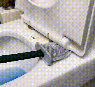 Siliconen Toiletborstel met Houder | Flexibele WC Borstel met Ventilerende Houder Staand of voor Wandmontage voor Badkamer en Toilet