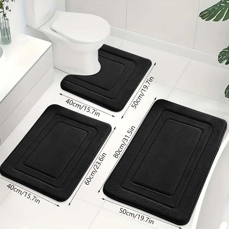Memory Foam Badmatset met Toiletmat | Zachte Antislip Badmatten Absorberend en Machinewasbaar voor Badkamer en Toilet